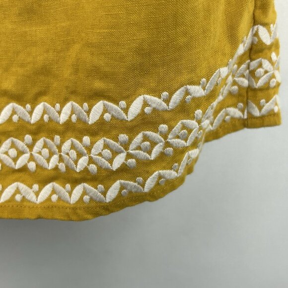 Boden Womens 10R Laura 100% Linen Embroidered Shift Dress in Tuscan Sun Yellow - Picture 16 of 16